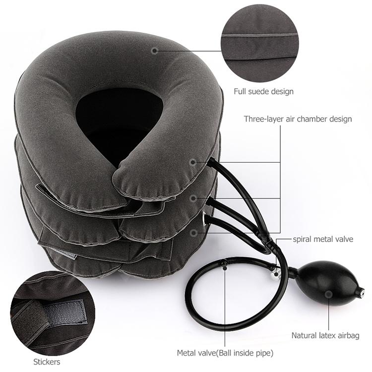 Household Full Cashmere Cervical Traction Instrument Neck Protection Inflatable Cervical Spine Massage Instrument, Full Cashmere (Rose Red), Full Cashmere (Black), Full Cashmere (Coffee), Full Cashmere (Grey), Full Cashmere (Blue), Full Cashmere (Purple)
