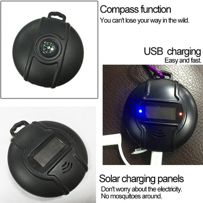Q3 Outdoor Portable Solar Pest Control Insect Bugs Ultrasonic Mosquito Repellent Repeller Killer with Compass Function