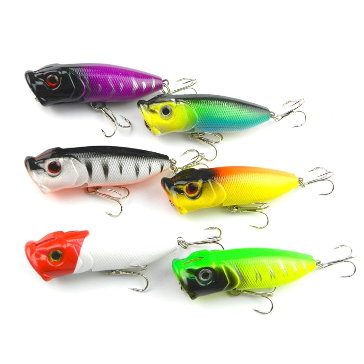 HENGJIA Leurre de pêche artificiel en plastique Popper Bionic avec hameçons, longueur : 6,5 cm, couleur aléatoire, longueur : 6,5 cm
