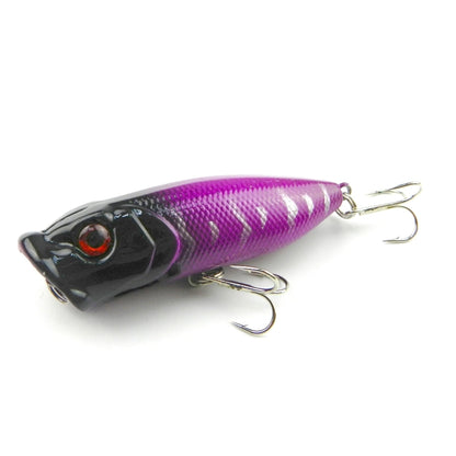 HENGJIA Leurre de pêche artificiel en plastique Popper Bionic avec hameçons, longueur : 6,5 cm, couleur aléatoire, longueur : 6,5 cm