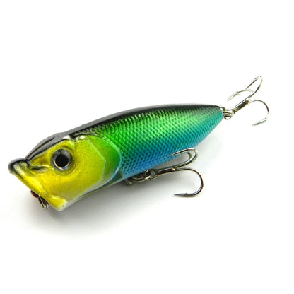 HENGJIA Leurre de pêche artificiel en plastique Popper Bionic avec hameçons, longueur : 6,5 cm, couleur aléatoire, longueur : 6,5 cm