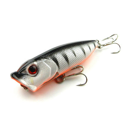 HENGJIA Leurre de pêche artificiel en plastique Popper Bionic avec hameçons, longueur : 6,5 cm, couleur aléatoire, longueur : 6,5 cm
