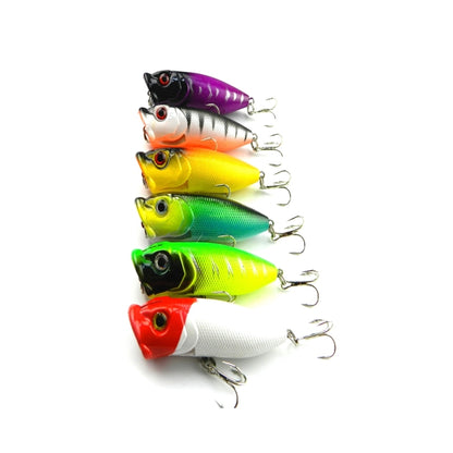HENGJIA Leurre de pêche artificiel en plastique Popper Bionic avec hameçons, longueur : 6,5 cm, couleur aléatoire, longueur : 6,5 cm