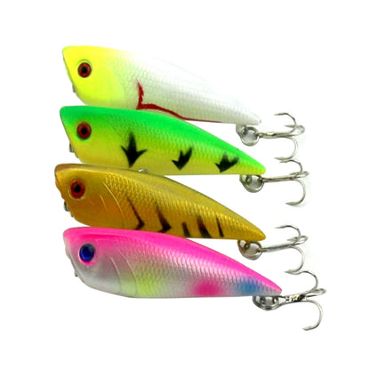 Leurres de pêche artificiels HENGJIA Popper Bionic avec hameçons, longueur : 7 cm, livraison couleur aléatoire, longueur : 7 cm