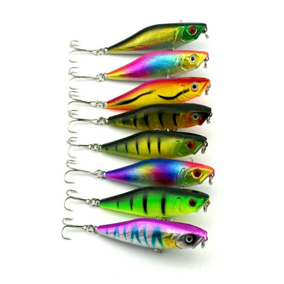 HENGJIA Leurre de pêche artificiel Popper Bionic avec hameçons, longueur : 7,5 cm, livraison couleur aléatoire, longueur : 7,5 cm