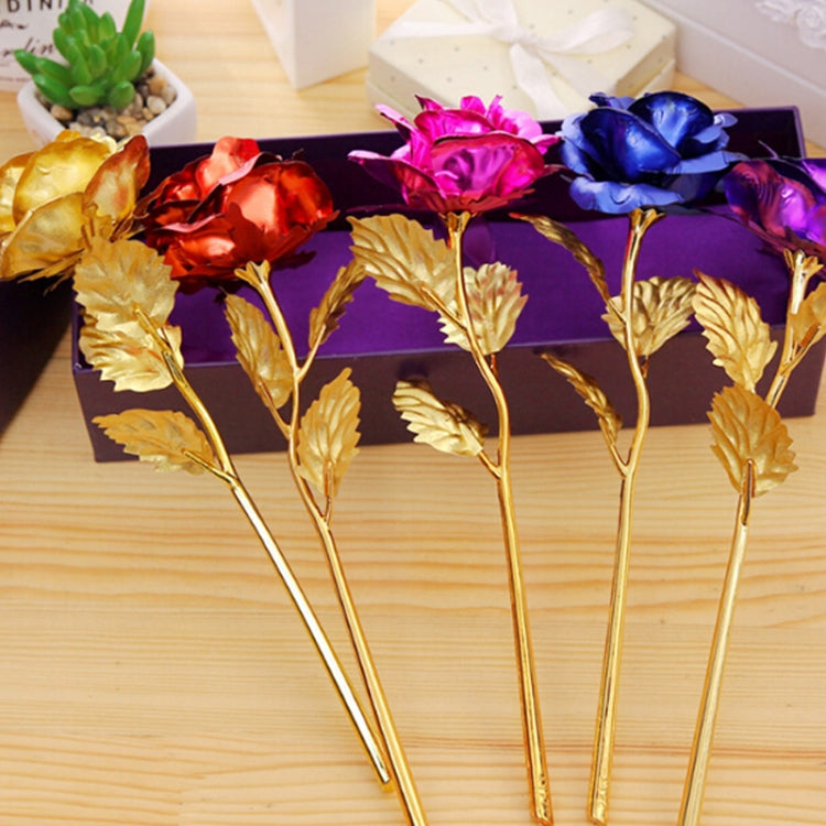 24K Golden Foil Plated Decoration Rose Artificial Flower, Random Color Delivery