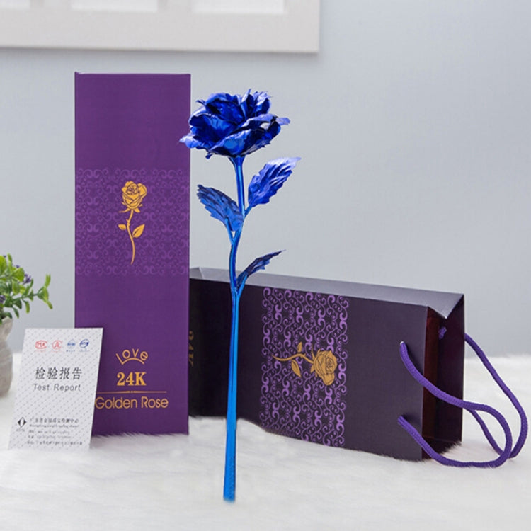 24K Golden Foil Plated Decoration Rose Artificial Flower, Random Color Delivery