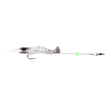 Luminous Shrimp Shape Fishing Lures Artificial Fishing Bait with Hook, Length: 7cm, White Black