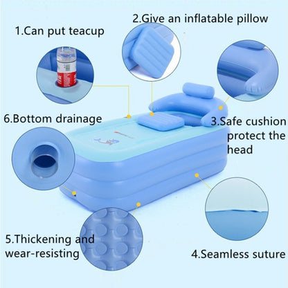 YT-038 Baignoire gonflable pliable à fond éponge, baignoire chaude pour adultes, piscine pour bébé avec pompe de chargement, piscine