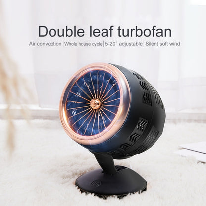 Mini ventilateur de bureau électrique portable réglable à cycle de convection d'air, avec chargement USB et support de 2 vitesses