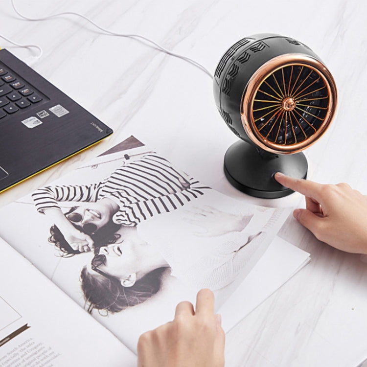 Mini ventilateur de bureau électrique portable réglable à cycle de convection d'air, avec chargement USB et support de 2 vitesses