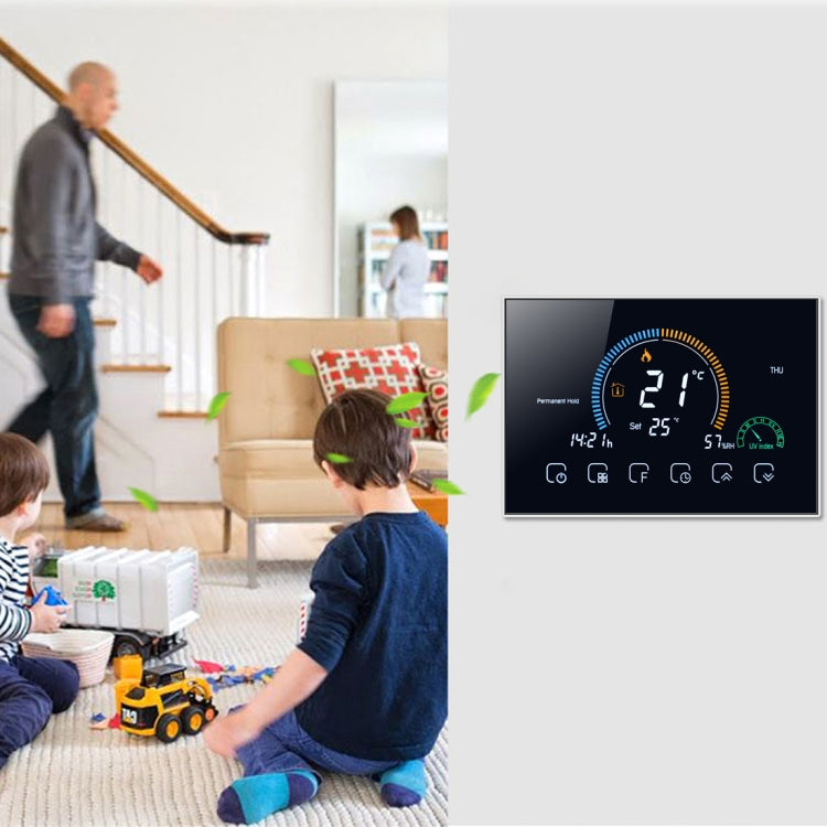 BHT-8000-GA Control Water Heating Energy-saving and Environmentally-friendly Smart Home Negative Display LCD Screen Round Room Thermostat without WiFi, without WiFi