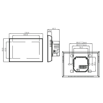 BHT-8000-GA Control Water Heating Energy-saving and Environmentally-friendly Smart Home Negative Display LCD Screen Round Room Thermostat without WiFi, without WiFi