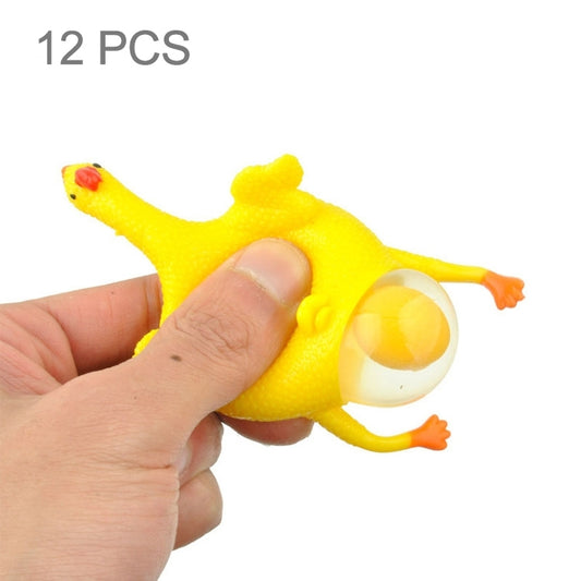 Lot de 12 poulets de ventilation pondeuses en latex anti-stress, jouets amusants, farce, gadgets, boule anti-stress
