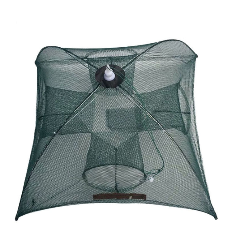 Filet de pêche automatique pliable 4 trous en nylon pour crevettes, crabes, vairons, 4 trous