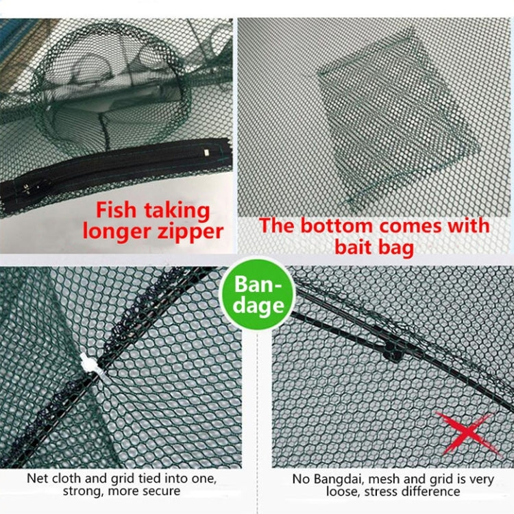 Filet de pêche pliable automatique à 12 trous en nylon pour crevettes, crabes, vairons, piège à poissons, équipement de pêche, 12 trous