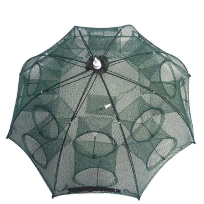 Filet de pêche pliable automatique 16 trous, piège à crevettes, crabes, vairons en nylon, équipement de pêche, 16 trous