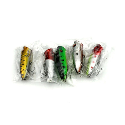 HENGJIA Artificial Popper Fishing Lures Environmentally Friendly Fishing Bait with Hooks, Length: 6.5 cm, Random Color Delivery, Length: 6.5cm