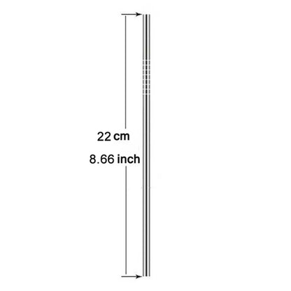 5pcs Reusable Stainless Steel Straight Drinking Straw + Cleaner Brush Set Kit,  215*6mm