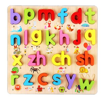 Jouets de puzzle en bois pour bébés et enfants, jouets de puzzle éducatifs, planche cognitive (chiffres arabes 0-9), style 26 minuscules, style voyelles, style nombres 0~19, style 26 majuscules, style nombres 0~9