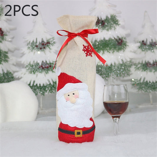 2 sacs à bouteille de vin motif bonhomme de neige CX20215, décoration de Noël, HC4910A, HC4910B, HC4910C