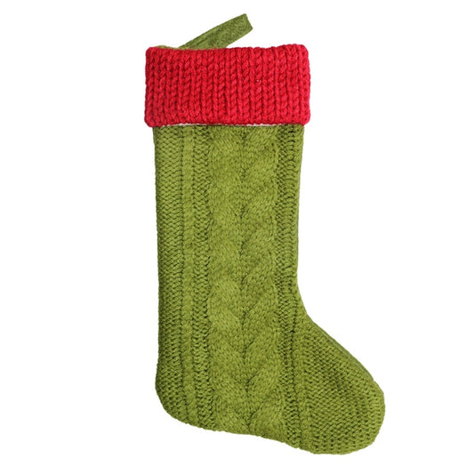 CX20221 Chaussette de Noël en laine tricotée, sac cadeau, décoration à suspendre pour sapin de Noël