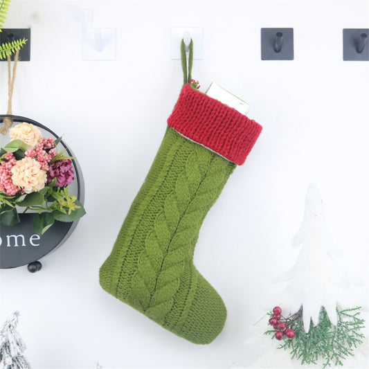 CX20221 Chaussette de Noël en laine tricotée, sac cadeau, décoration à suspendre pour sapin de Noël