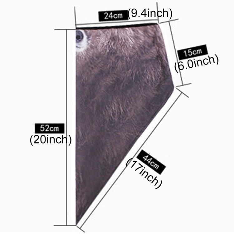 Multifunction Outdoor Windproof Triangle Towel Animal Mask Hood, Windproof Triangle