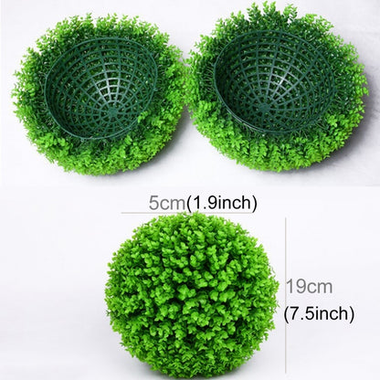 Artificial Green Eucalyptus Plant Ball Tree Wedding Event Home Outdoor Decoration Hanging Ornament, Diameter: 7.5 inch