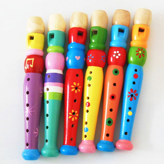 Flûte en bois colorée, jouet musical pour l'éveil des enfants en maternelle, dimensions : 20 x 2.5 cm, CD-5289