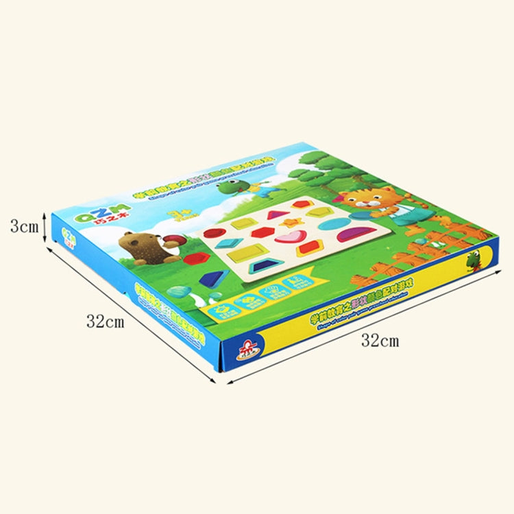 QZM-0023 Jouets de construction en bois pour la petite enfance Rainbow Children, jouets éducatifs d'interaction parent-enfant, taille : 32*32*3cm, HC5188A, HC5188B, HC5188C, HC5188D