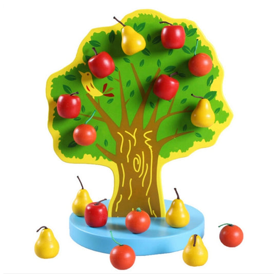 Kinder Holz Magnetisches Apfelpflücken Obstaufkleber Glücklicher Obstgarten Lernspielzeug, Größe: 23,5*20cm