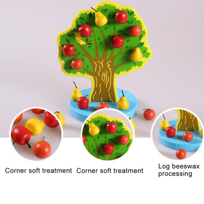 Autocollants de fruits cueillette pommes magnétiques en bois pour enfants Jouets éducatifs pour jardin de fruits joyeux, taille: 23,5*20cm
