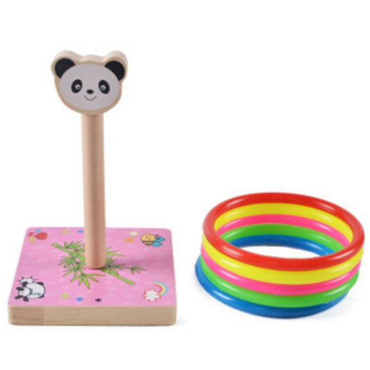 Jouets d'activités pour enfants, jeu de lancer d'anneaux en bois de panda, taille : 9*9*14.7cm, HC5190A, HC5190B, HC5190C, HC5190D