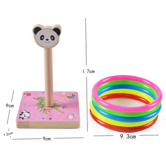 Jouets d'activités pour enfants, jeu de lancer d'anneaux en bois de panda, taille : 9*9*14.7cm, HC5190A, HC5190B, HC5190C, HC5190D