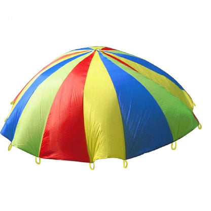 Jouet de sport 5 m pour enfants, jeu d'extérieur, parachute arc-en-ciel, amusant, avec 12 poignées pour les familles, les jardins d'enfants et les parcs d'attractions, 5 m, 12 poignées