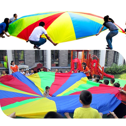 Jouet de sport 5 m pour enfants, jeu d'extérieur, parachute arc-en-ciel, amusant, avec 12 poignées pour les familles, les jardins d'enfants et les parcs d'attractions, 5 m, 12 poignées