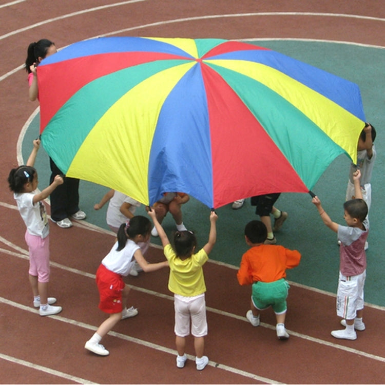 Jeu de Plein Air pour Enfants de 7m, Jouets de Sport d'Exercice, Parachute Arc-en-Ciel, Jouet Amusant avec 16 Sangles de Poignée pour Familles / Jardins d'Enfants / Parcs d'Attractions, 7m 16 Sangles de Poignée
