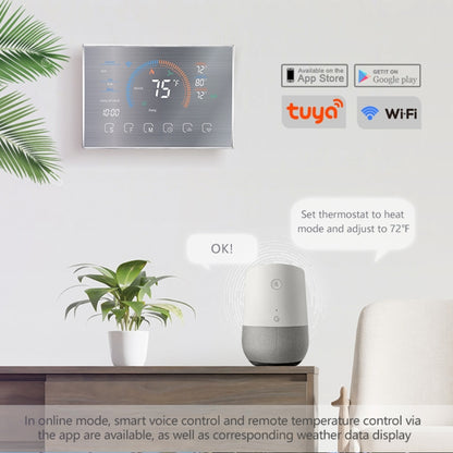 BHP-8000-WIFI-SS 3H2C Smart Home Heat Pump Round Room Brushed Mirror Housing Thermostat with WiFi, AC 24V, with WiFi