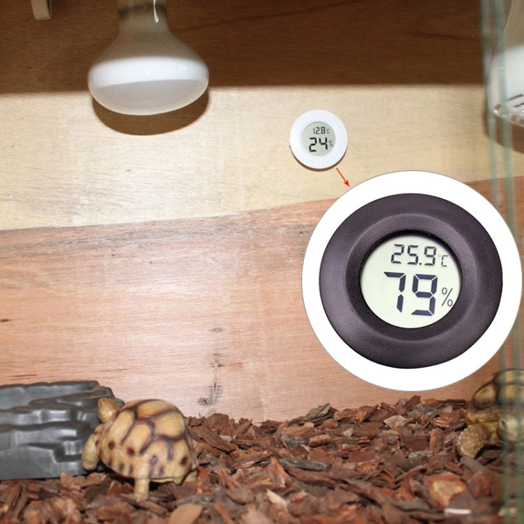 Thermomètre et hygromètre numériques ronds pour terrarium avec écran d'affichage Centigrade