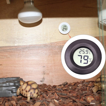 Thermomètre et hygromètre numériques ronds pour terrarium avec écran d'affichage Centigrade