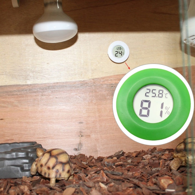 Thermomètre et hygromètre numériques ronds pour terrarium avec écran d'affichage Centigrade