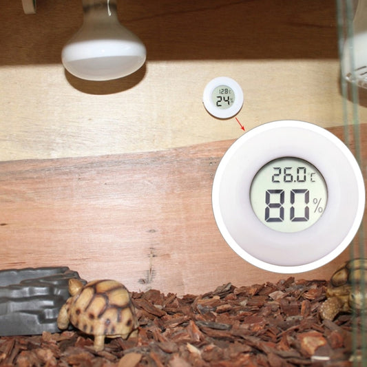 Thermomètre et hygromètre numériques ronds pour terrarium avec écran d'affichage Centigrade