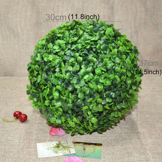 Artificial Aglaia Odorata Plant Ball Topiary Wedding Event Home Outdoor Decoration Hanging Ornament, Diameter: 14.7 inch