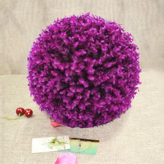 Artificial Purple Eucalyptus Plant Ball Topiary Wedding Event Home Outdoor Decoration Hanging Ornament, Diameter: 17 inch