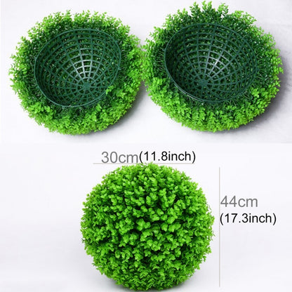 Artificial Green Eucalyptus Plant Ball Topiary Wedding Event Home Outdoor Decoration Hanging Ornament, Diameter: 17 inch