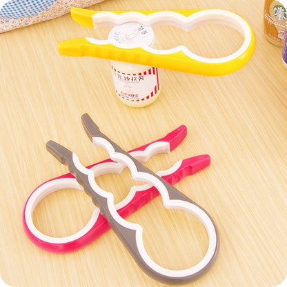 4 in 1 Multi-function Bottle Opener Home Safe Open Cans Anti-skid Cap Kitchen Tool, Random Color Delivery