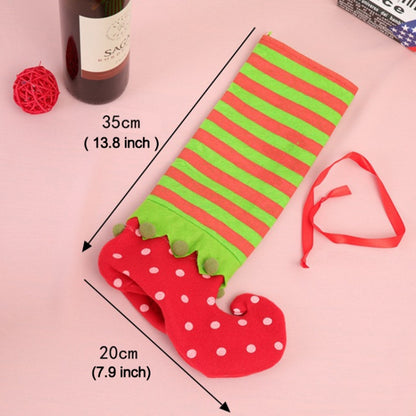 Dot Pattern Sock Christmas Dinner Table Decoration Candy Bag