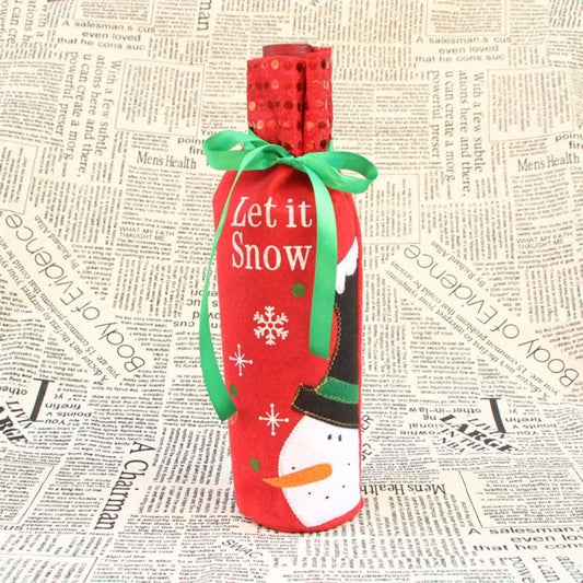 Sac à bouteille de vin/champagne bonhomme de neige pour décoration de table de Noël, bonhomme de neige 1