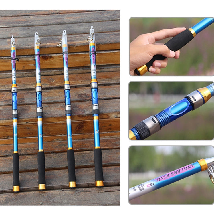 Canne à pêche télescopique en carbone 2,1 m, livrée en coloris aléatoire, 2,1 m